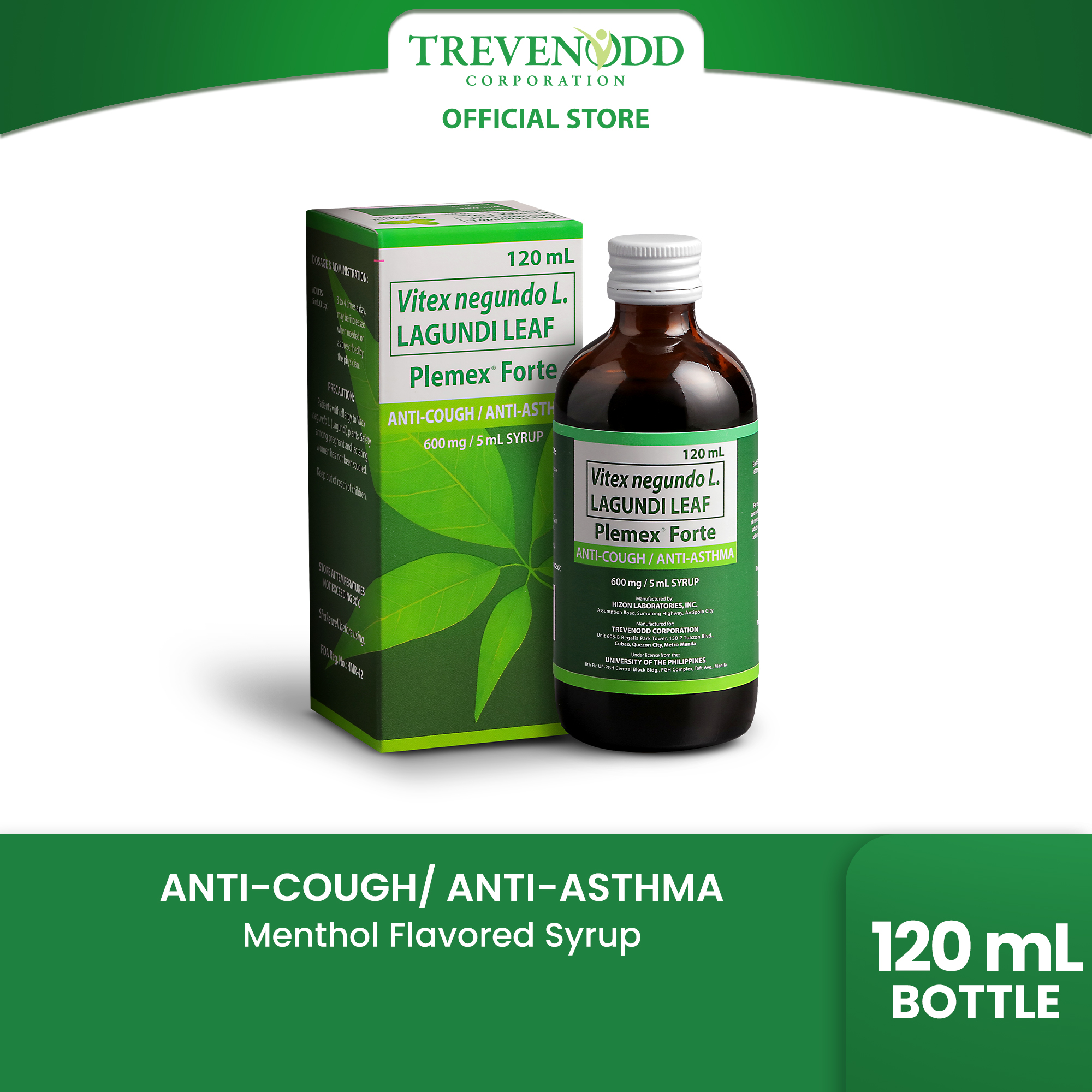 TRVC – Plemex Forte Syrup 120 mL Anti-Cough and Anti-Asthma