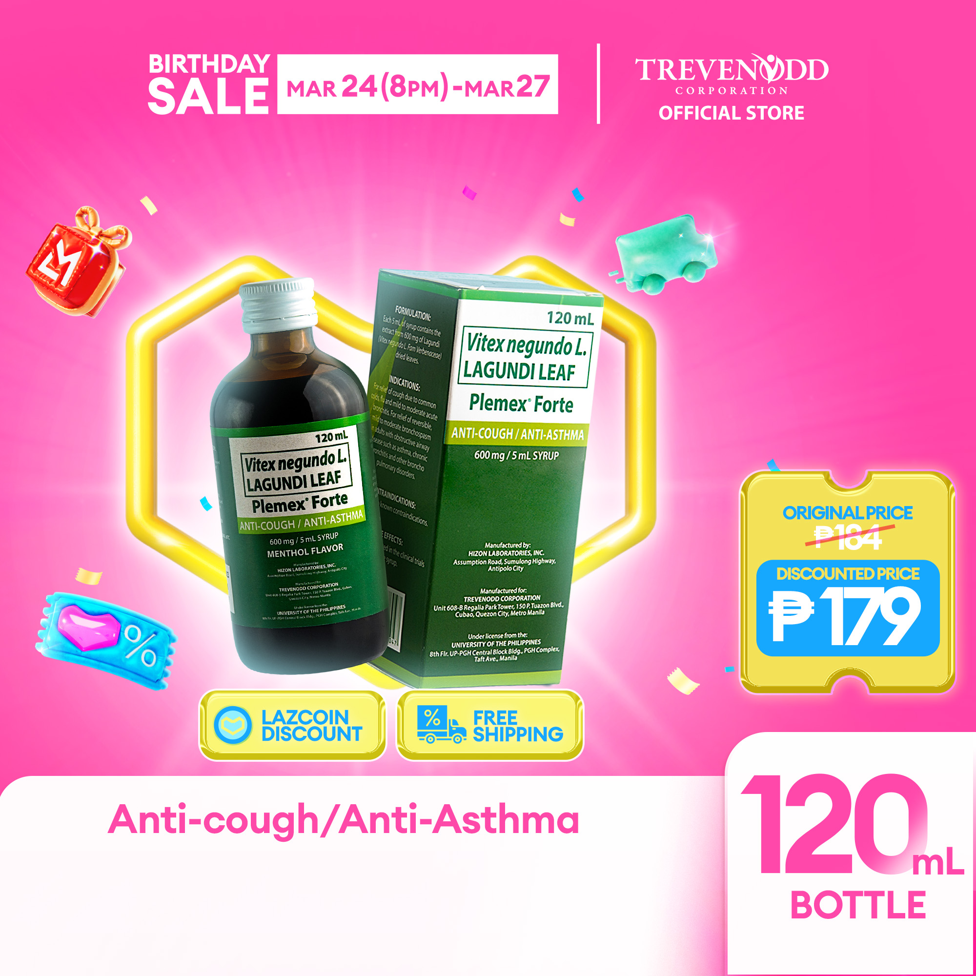 TRVC – Plemex Forte Syrup 120 mL Anti-Cough and Anti-Asthma