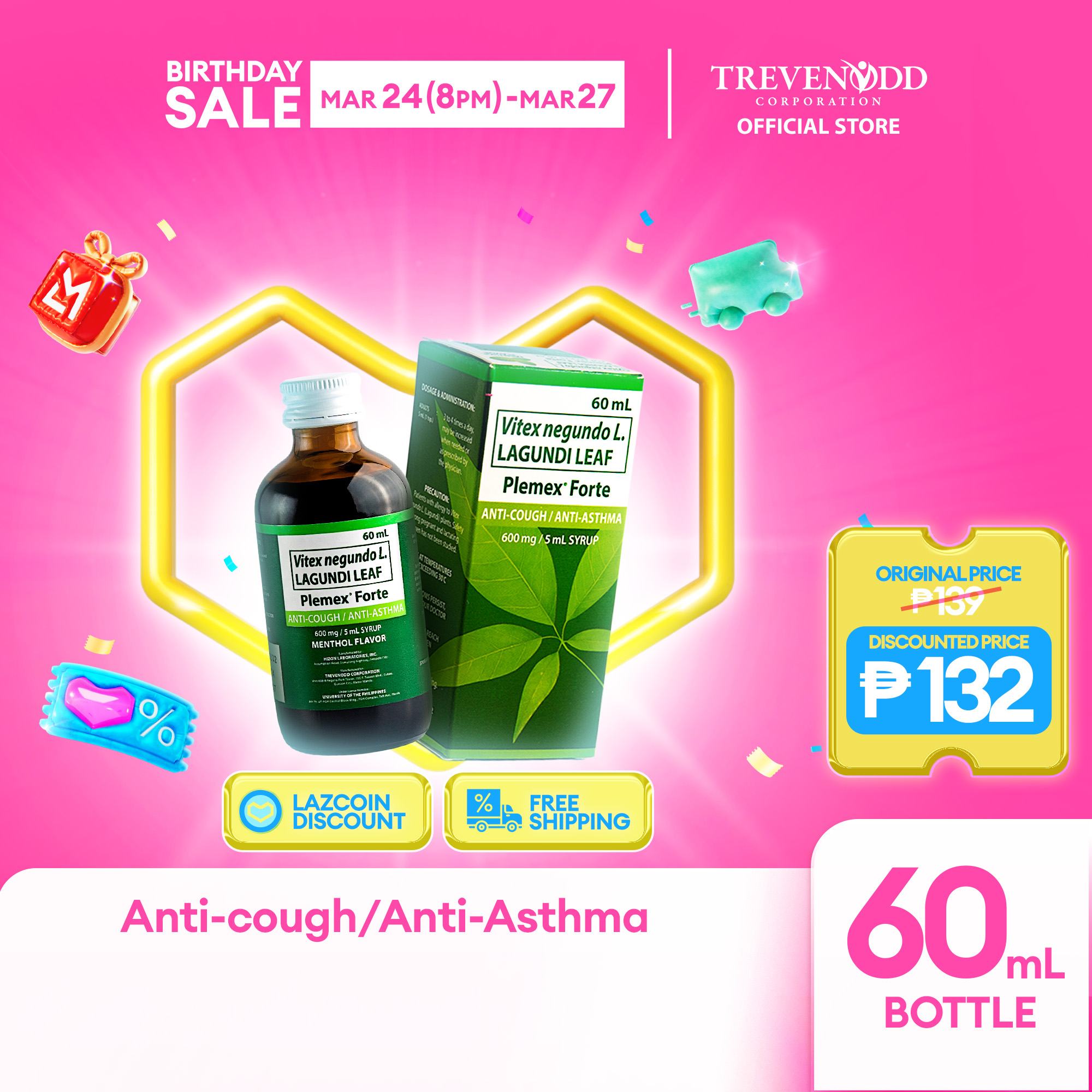 TRVC – Plemex Forte Syrup 60 mL Anti-Cough and Anti-Asthma